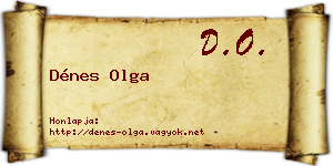 Dénes Olga névjegykártya